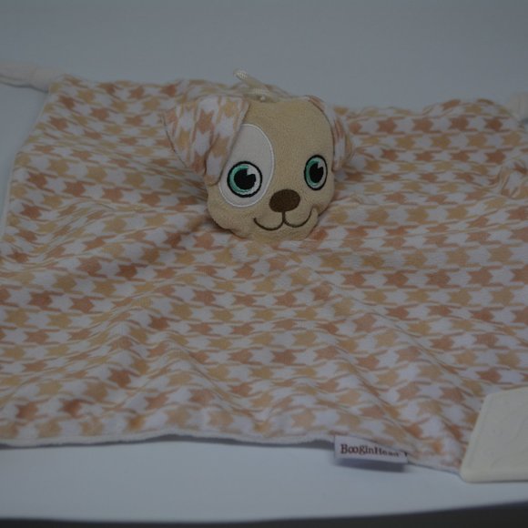 Booginhead Puppy Dog Plush Lovey Pacipal Baby Security Blanket Teether Tan White - Picture 2 of 8